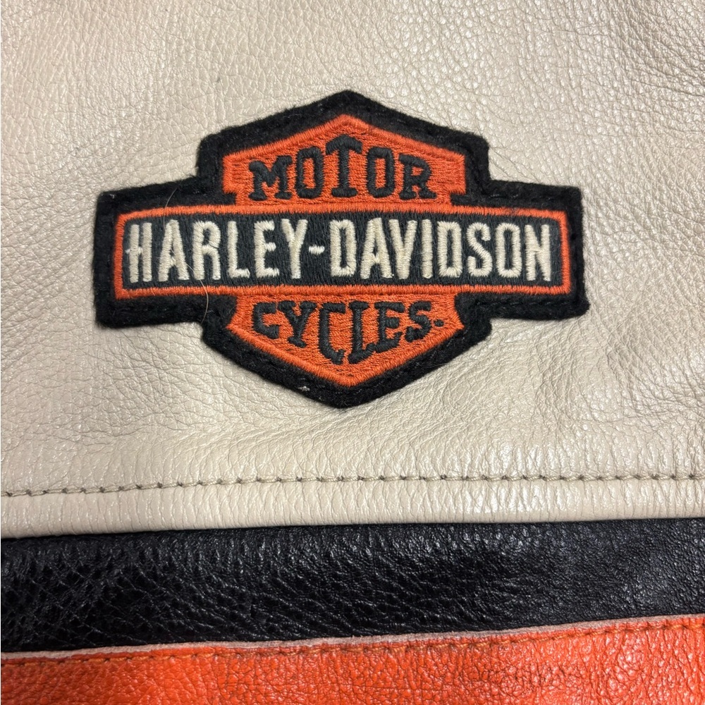 Harley-Davidson Men's Two-Tone Leather Bomber Jacket - Picture 9 of 10